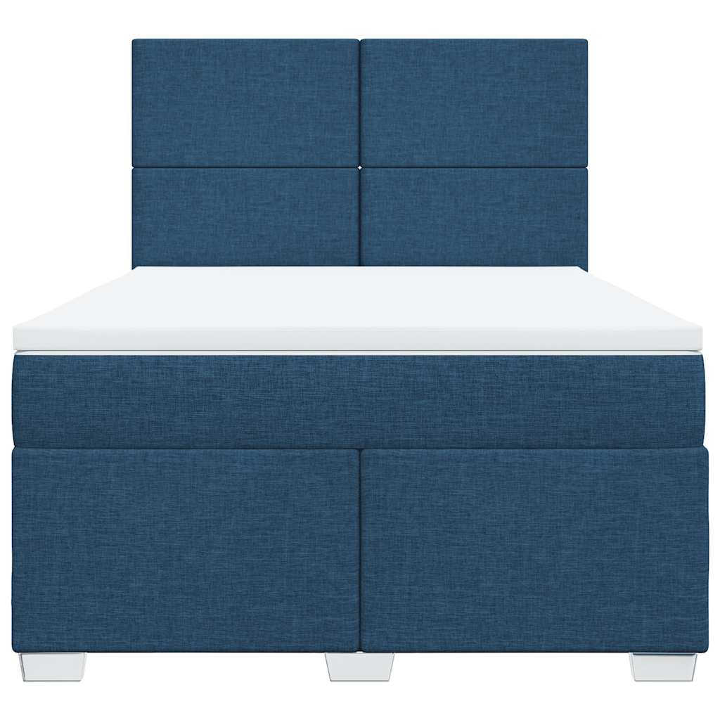 Sommier à lattes de lit avec matelas Bleu 140x190 cm Tissu - XIOS