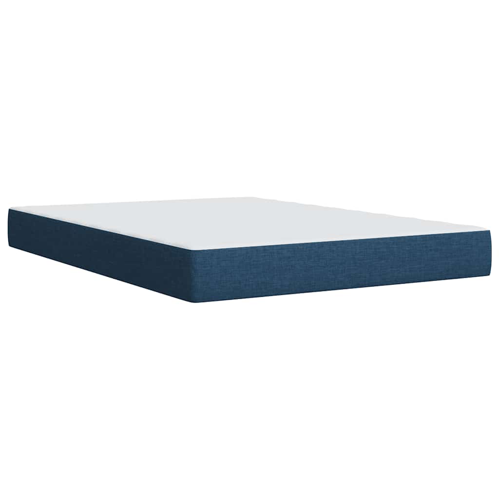 Sommier à lattes de lit avec matelas Bleu 140x190 cm Tissu - XIOS