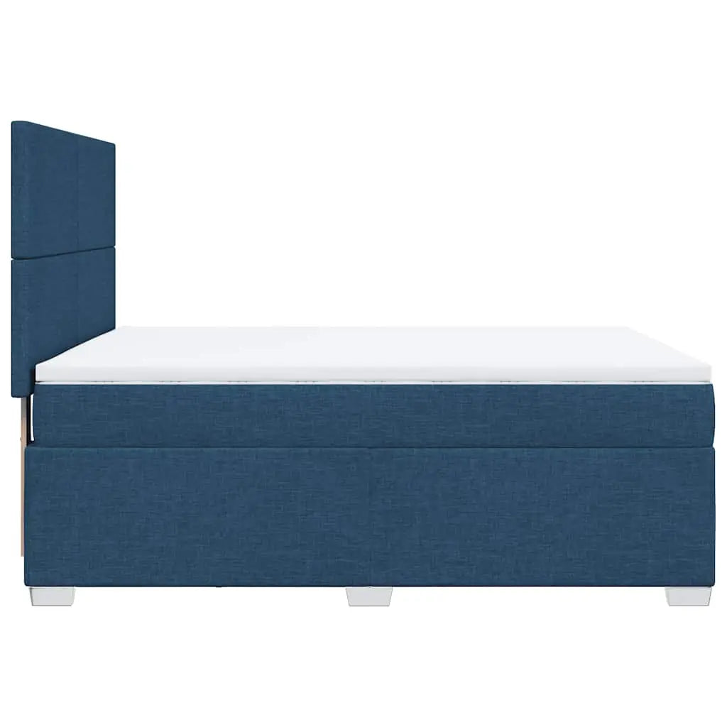 Sommier à lattes de lit avec matelas Bleu 140x190 cm Tissu - XIOS
