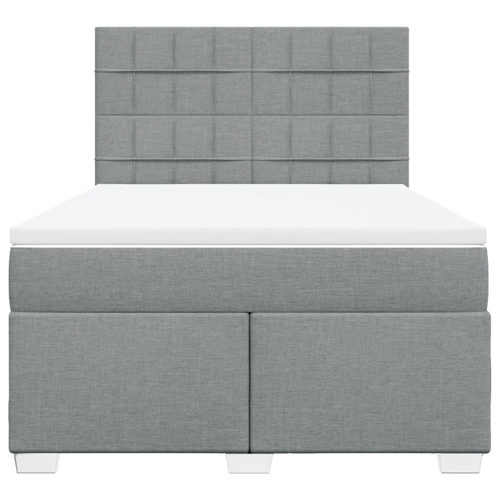 Sommier à lattes de lit avec matelas Gris clair 140x190cm Tissu - XIOS