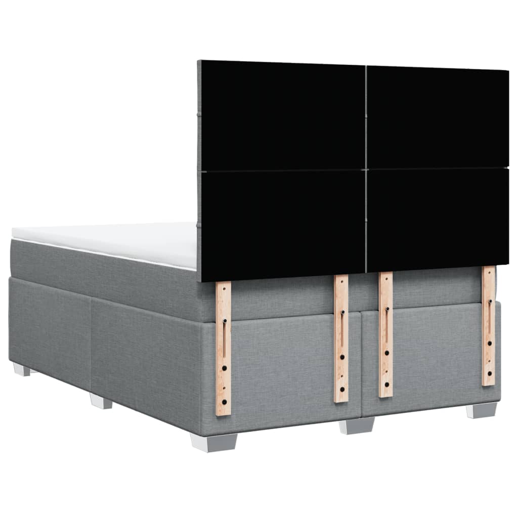 Sommier à lattes de lit avec matelas Gris clair 140x190cm Tissu - XIOS