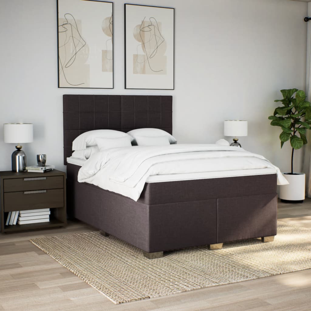 Sommier à lattes de lit avec matelas Marron foncé 140x190 cm - XIOS