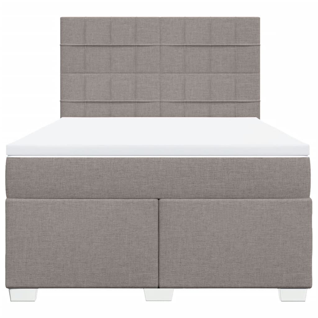 Sommier à lattes de lit avec matelas Taupe 140x190 cm Tissu - XIOS