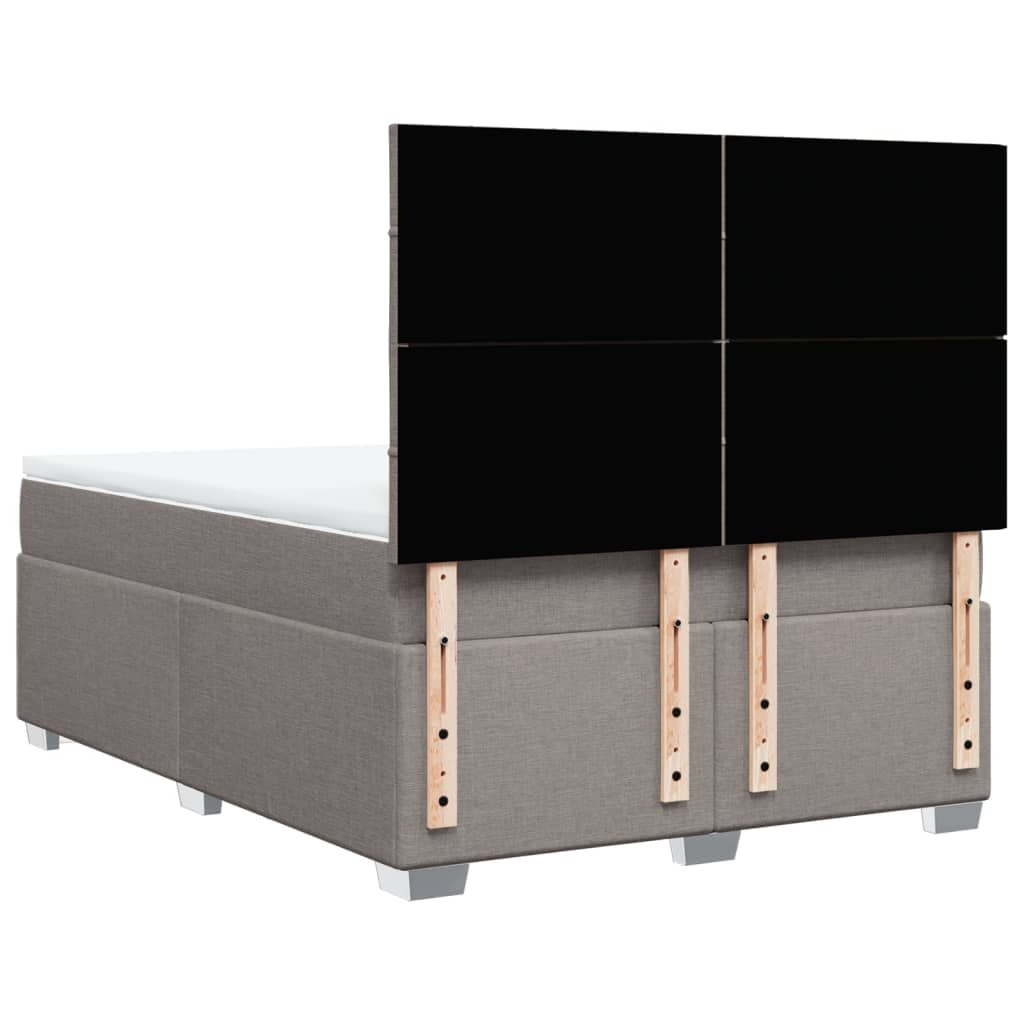 Sommier à lattes de lit avec matelas Taupe 140x190 cm Tissu - XIOS