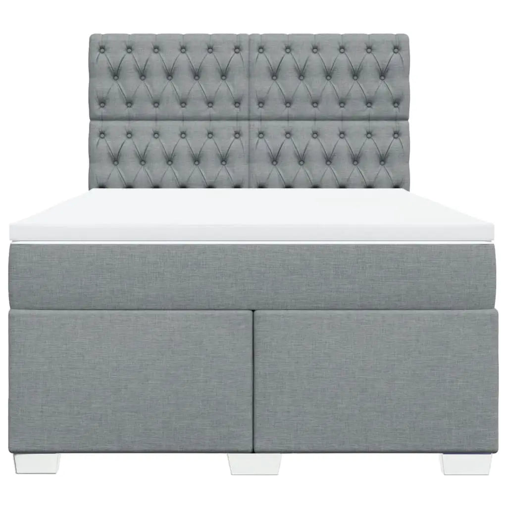 Sommier à lattes de lit avec matelas Gris clair 140x190cm Tissu - XIOS