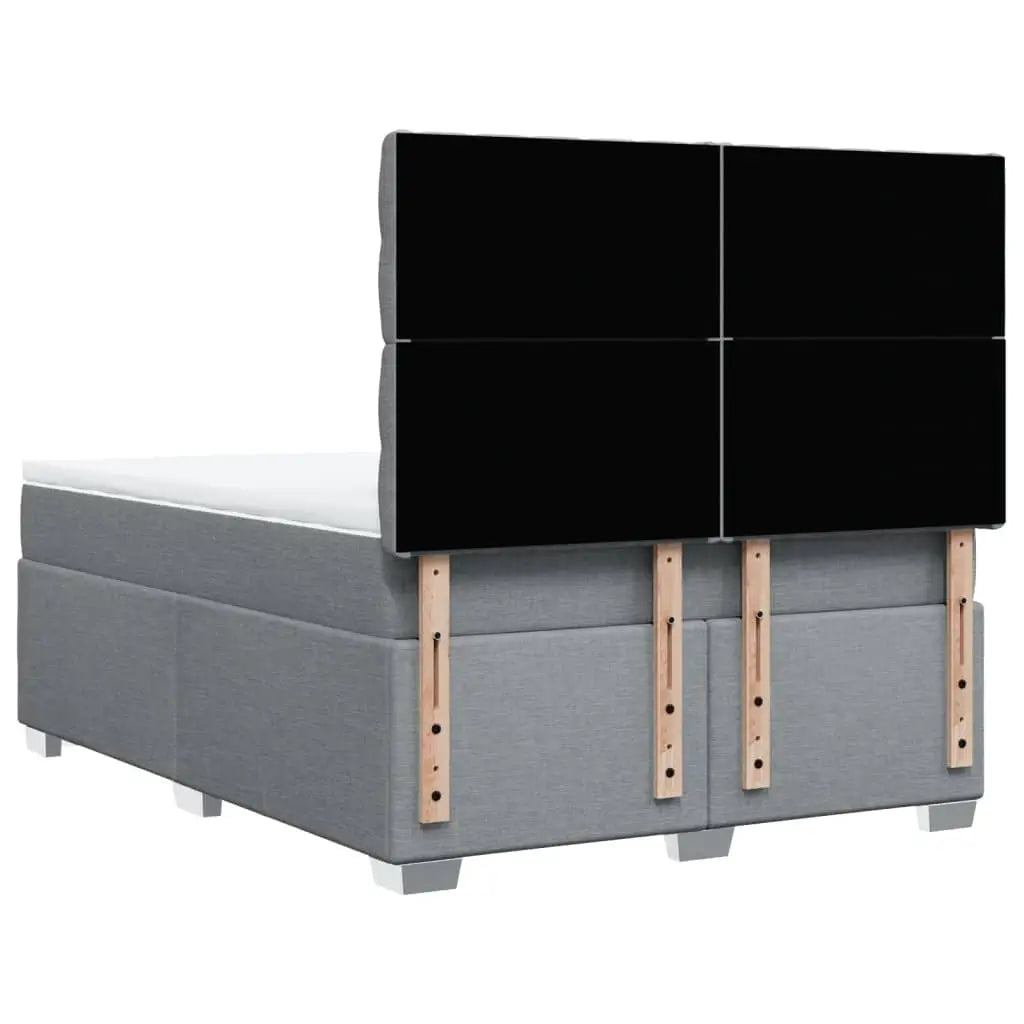Sommier à lattes de lit avec matelas Gris clair 140x190cm Tissu - XIOS