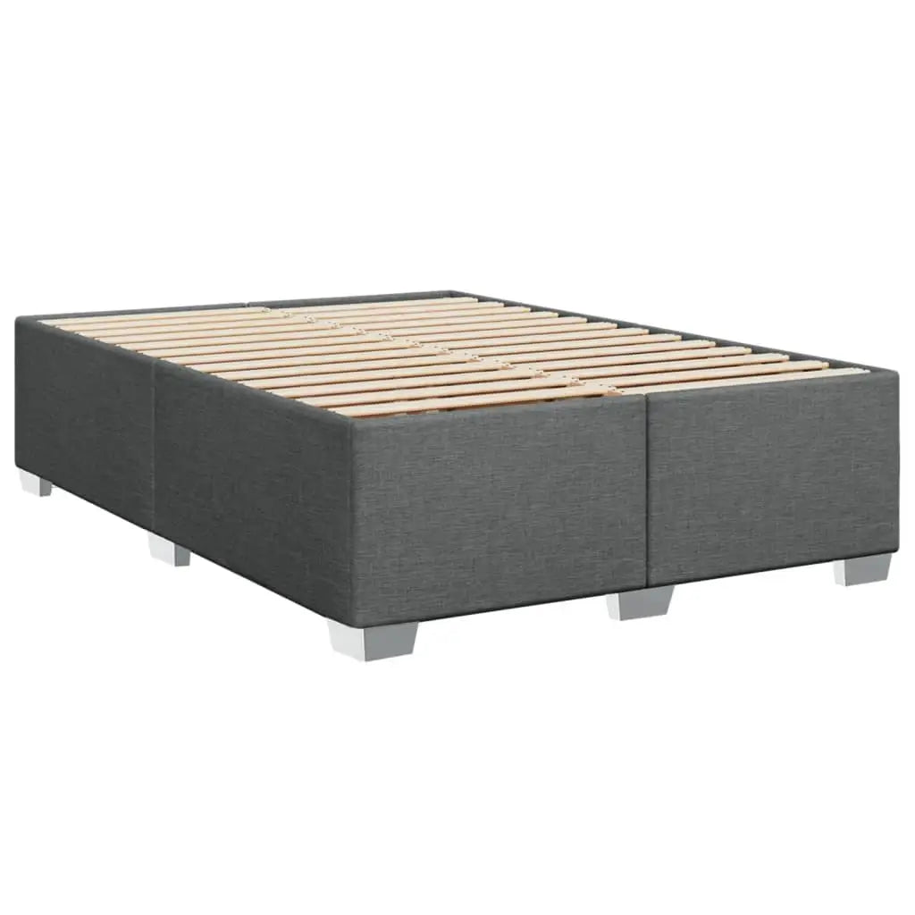Sommier à lattes de lit avec matelas Gris foncé 140x190cm Tissu - XIOS