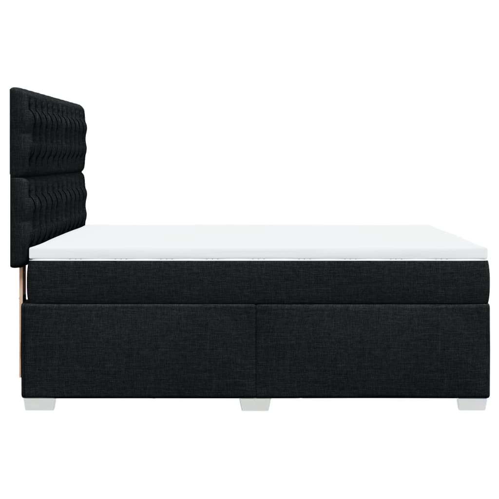 Sommier à lattes de lit avec matelas Noir 140x190 cm Tissu - XIOS