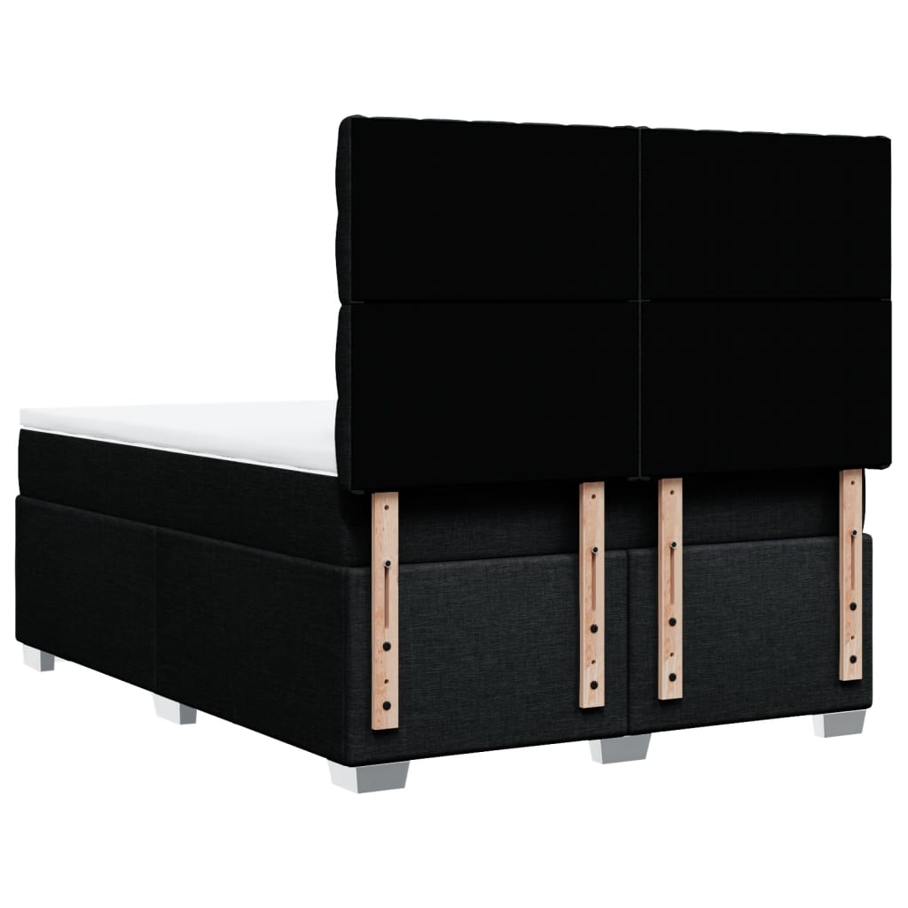 Sommier à lattes de lit avec matelas Noir 140x190 cm Tissu - XIOS