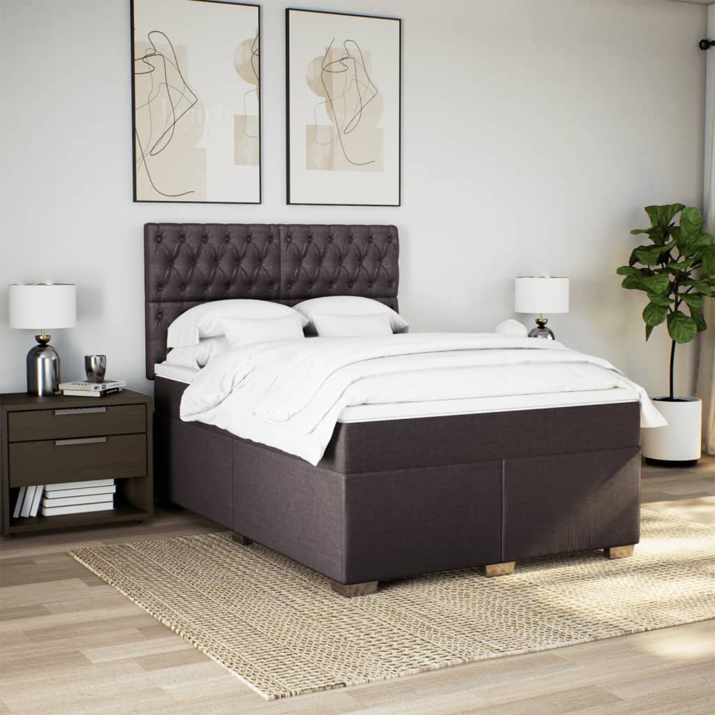 Sommier à lattes de lit avec matelas Marron foncé 140x190 cm - XIOS
