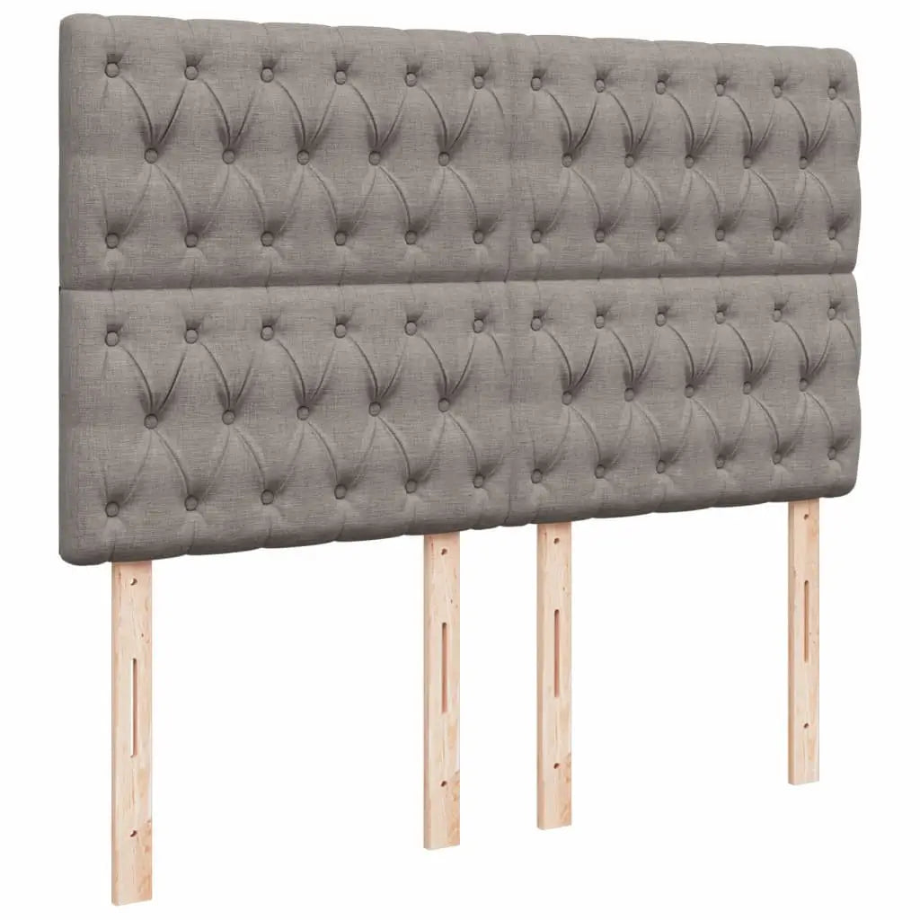 Sommier à lattes de lit avec matelas Taupe 140x190 cm Tissu - XIOS