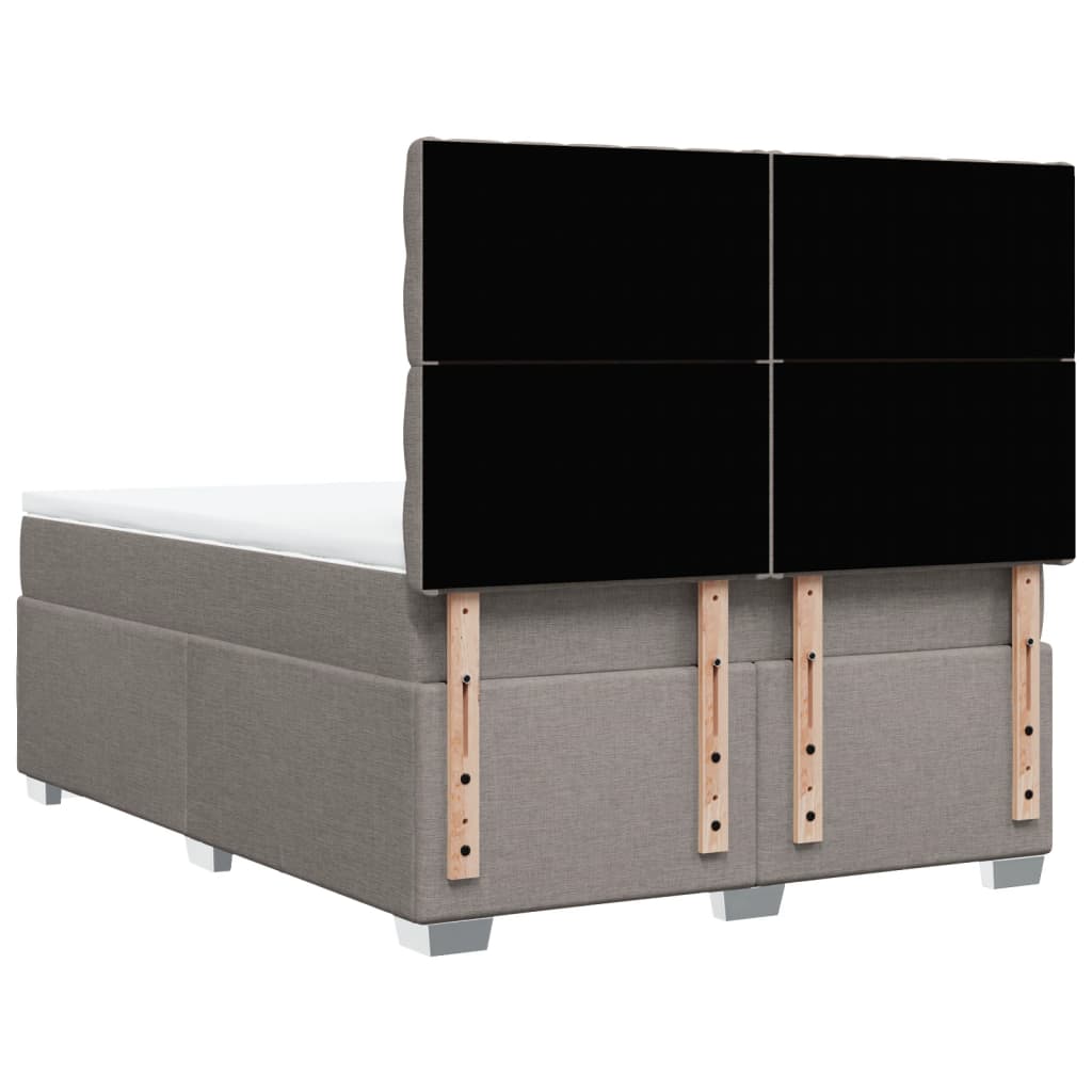 Sommier à lattes de lit avec matelas Taupe 140x190 cm Tissu - XIOS