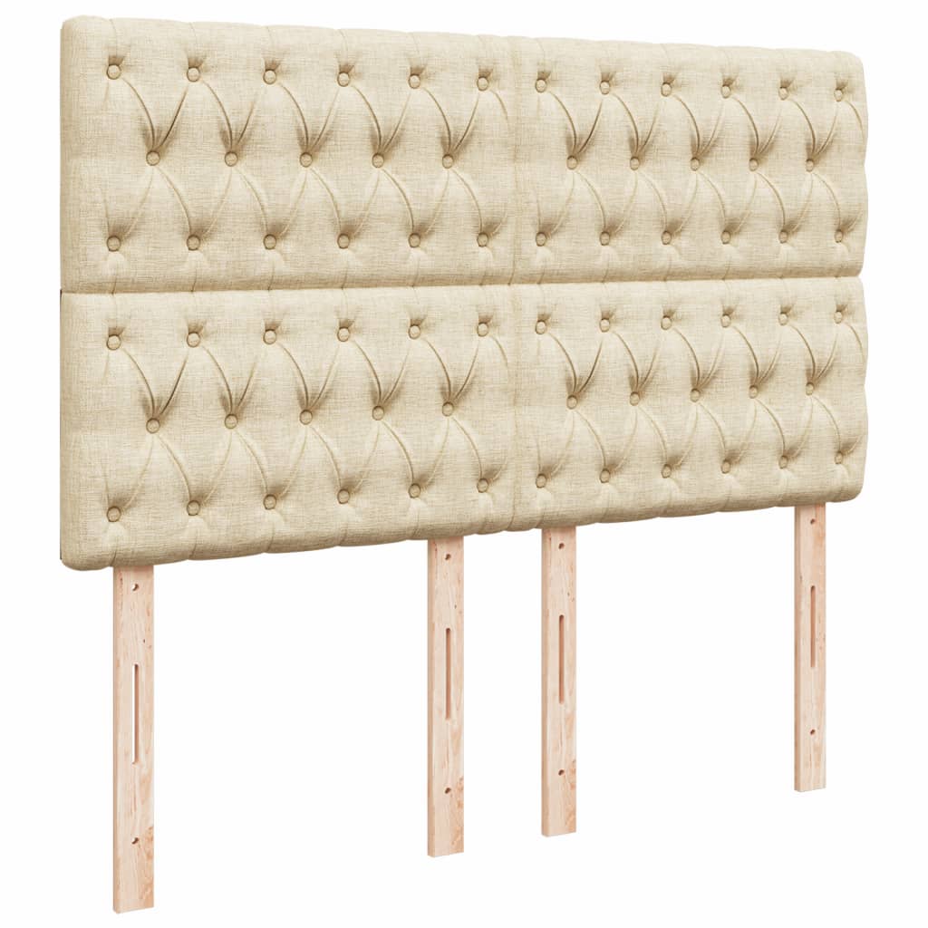 Sommier à lattes de lit avec matelas Crème 140x190 cm Tissu - XIOS