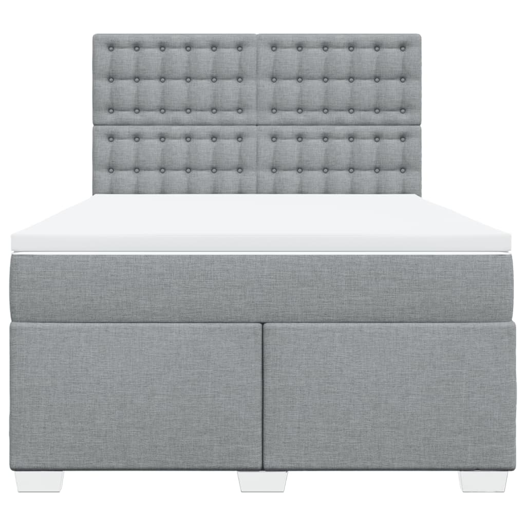 Sommier à lattes de lit avec matelas Gris clair 140x190cm Tissu - XIOS