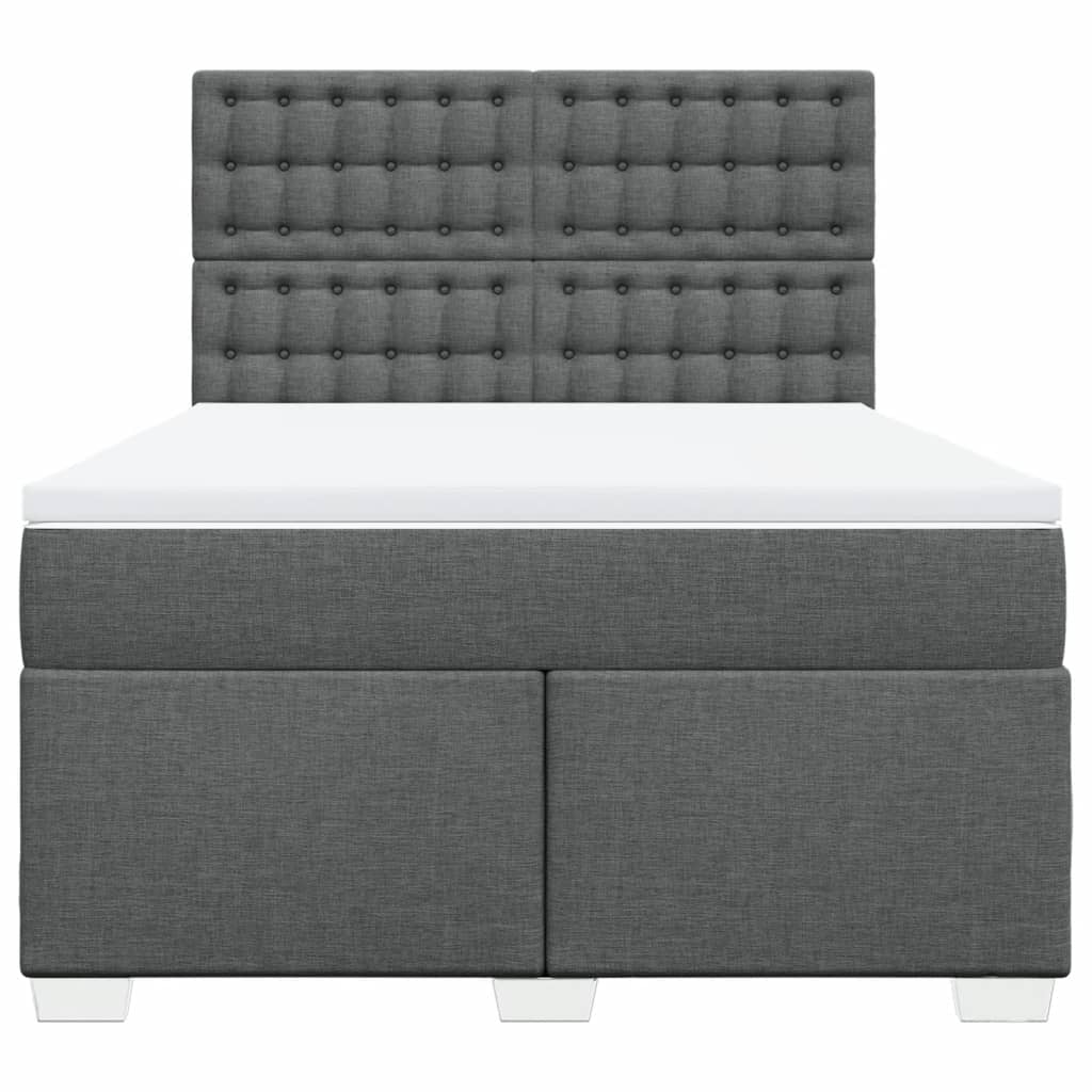 Sommier à lattes de lit avec matelas Gris foncé 140x190cm Tissu - XIOS