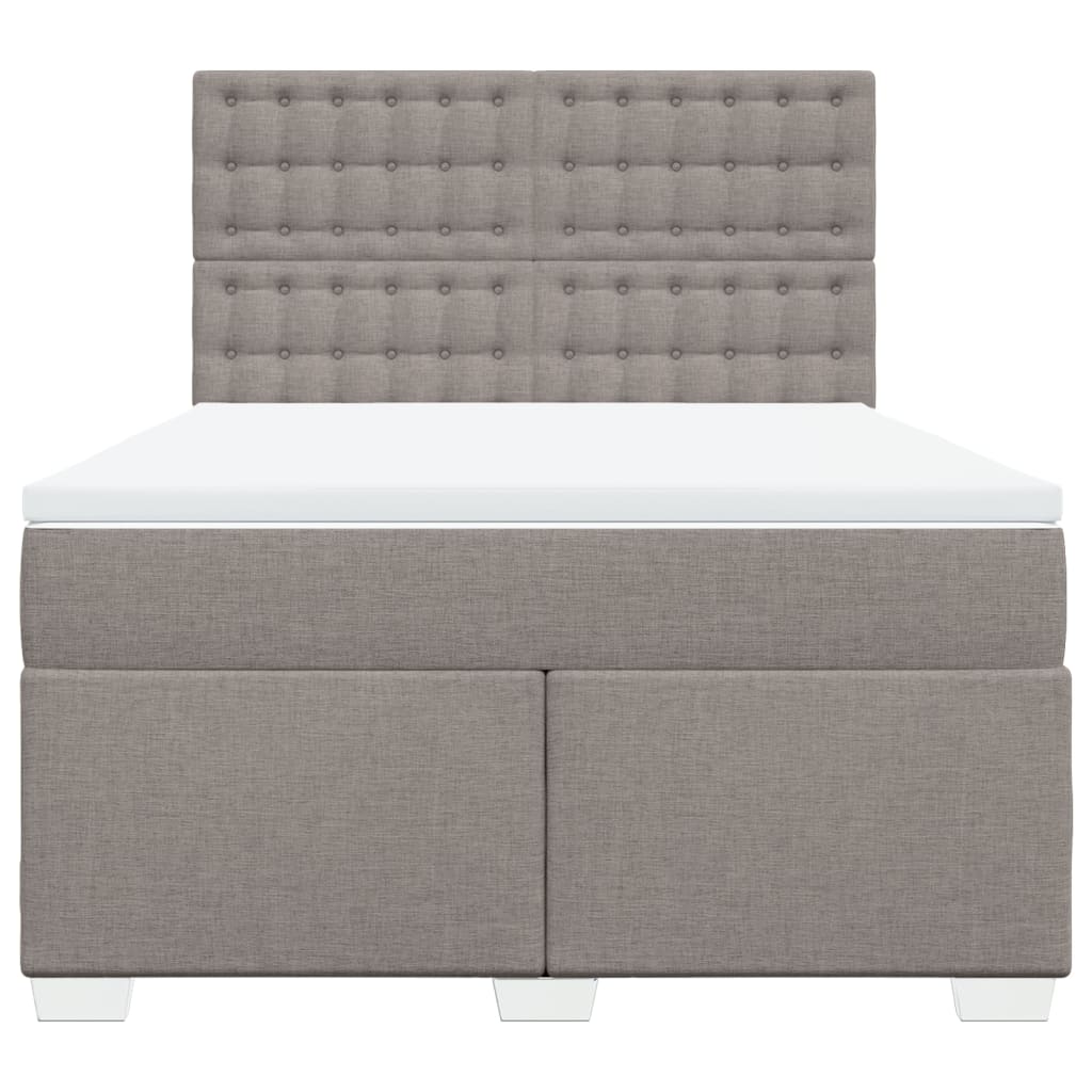 Sommier à lattes de lit avec matelas Taupe 140x190 cm Tissu - XIOS