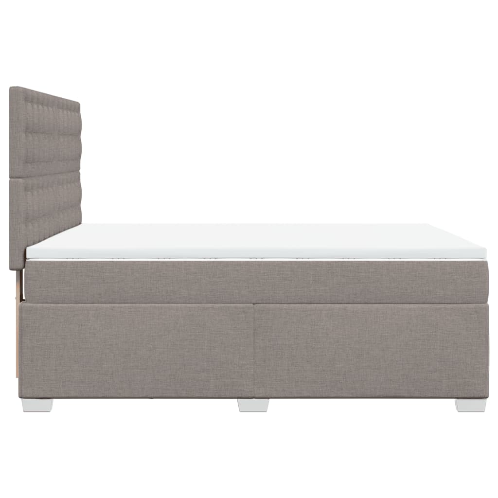 Sommier à lattes de lit avec matelas Taupe 140x190 cm Tissu - XIOS
