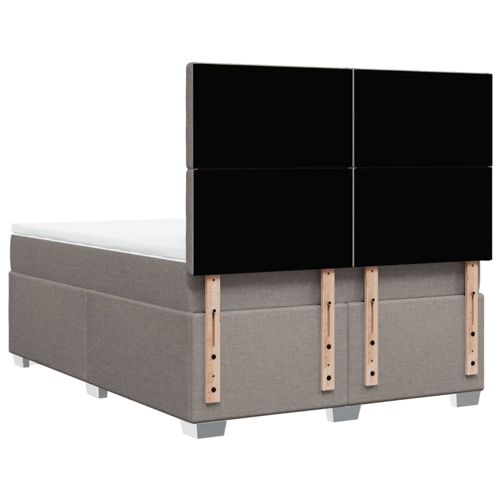 Sommier à lattes de lit avec matelas Taupe 140x190 cm Tissu - XIOS