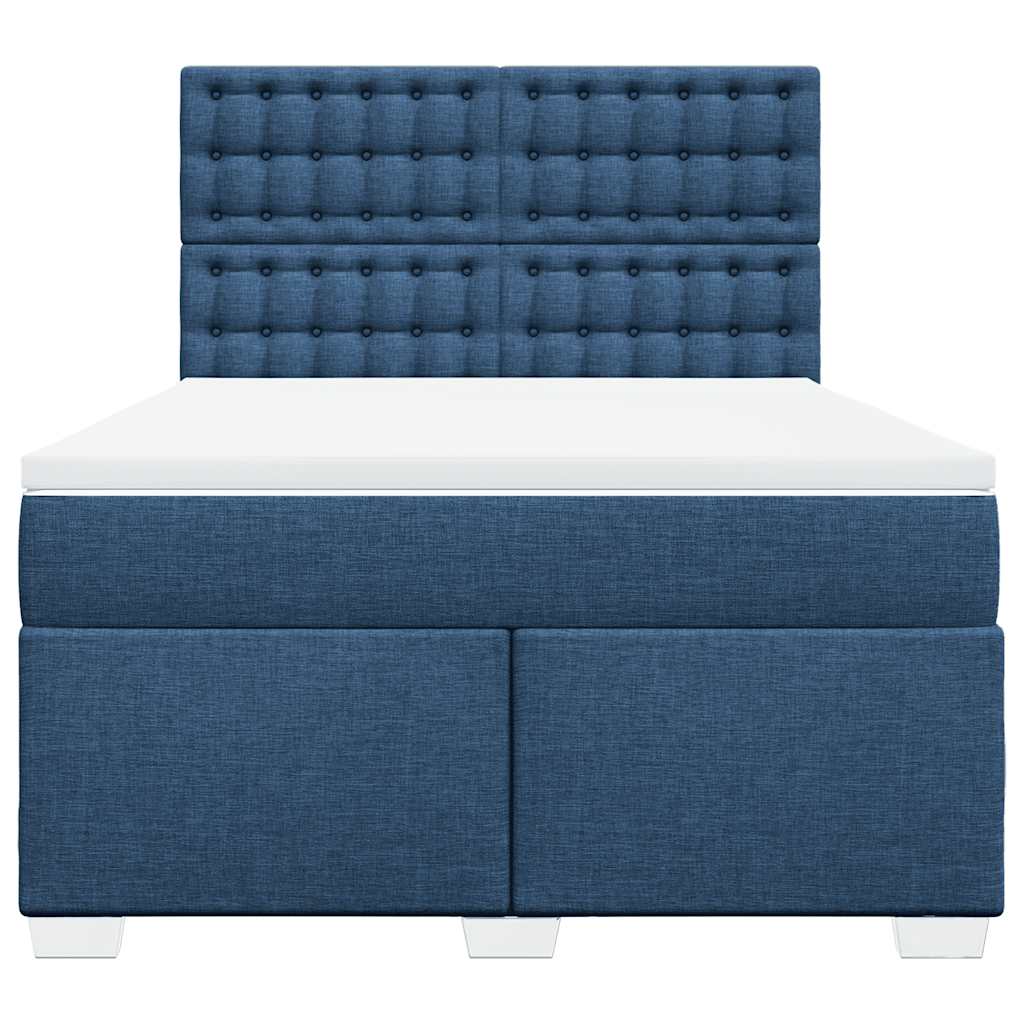Sommier à lattes de lit avec matelas Bleu 140x190 cm Tissu - XIOS