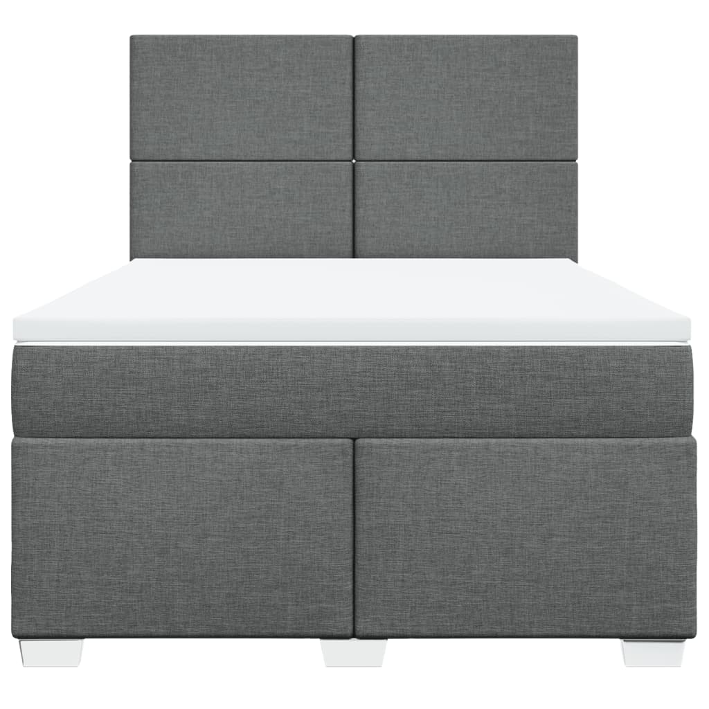 Sommier à lattes de lit avec matelas Gris foncé 140x200cm Tissu - XIOS