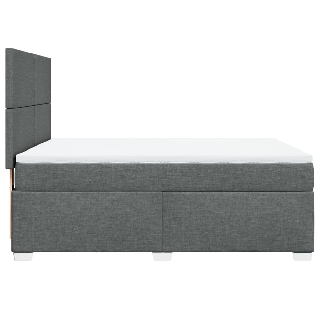 Sommier à lattes de lit avec matelas Gris foncé 140x200cm Tissu - XIOS