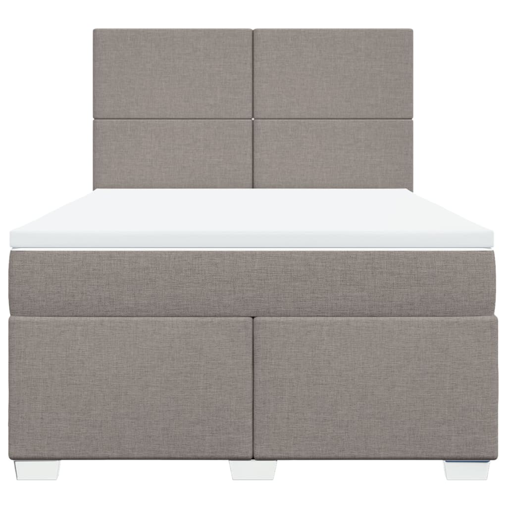 Sommier à lattes de lit avec matelas Taupe 140x200 cm Tissu - XIOS