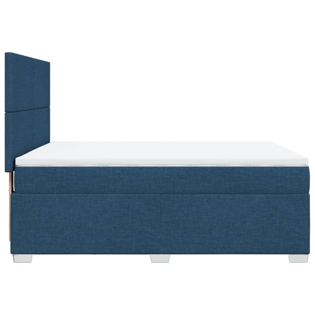 Sommier à lattes de lit avec matelas Bleu 140x200 cm Tissu - XIOS