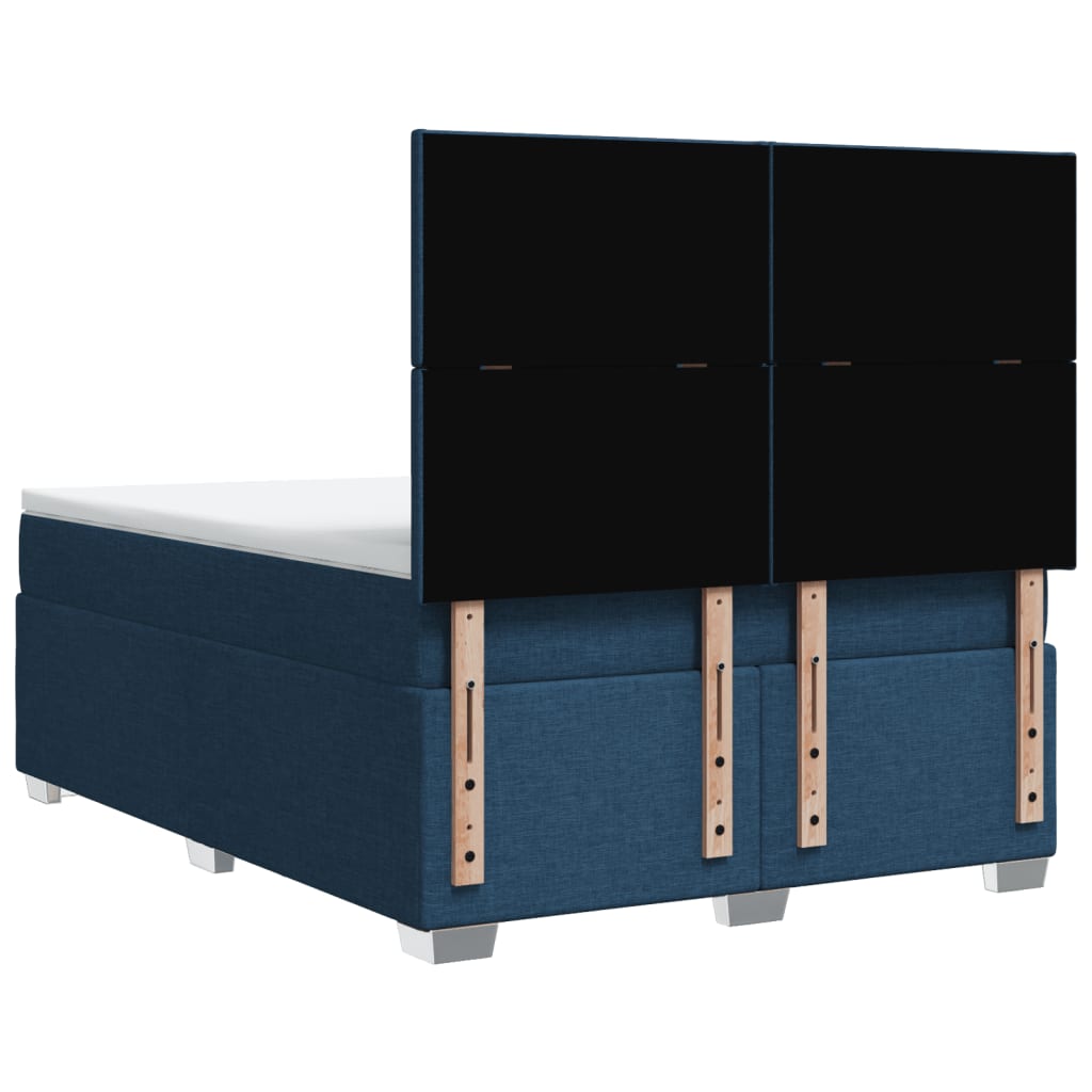Sommier à lattes de lit avec matelas Bleu 140x200 cm Tissu - XIOS