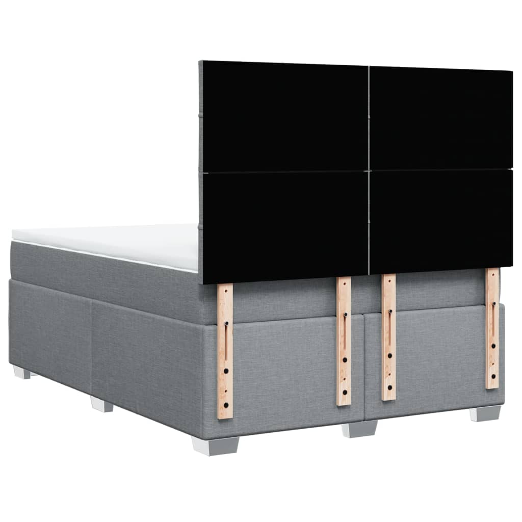 Sommier à lattes de lit avec matelas Gris clair 140x200cm Tissu - XIOS