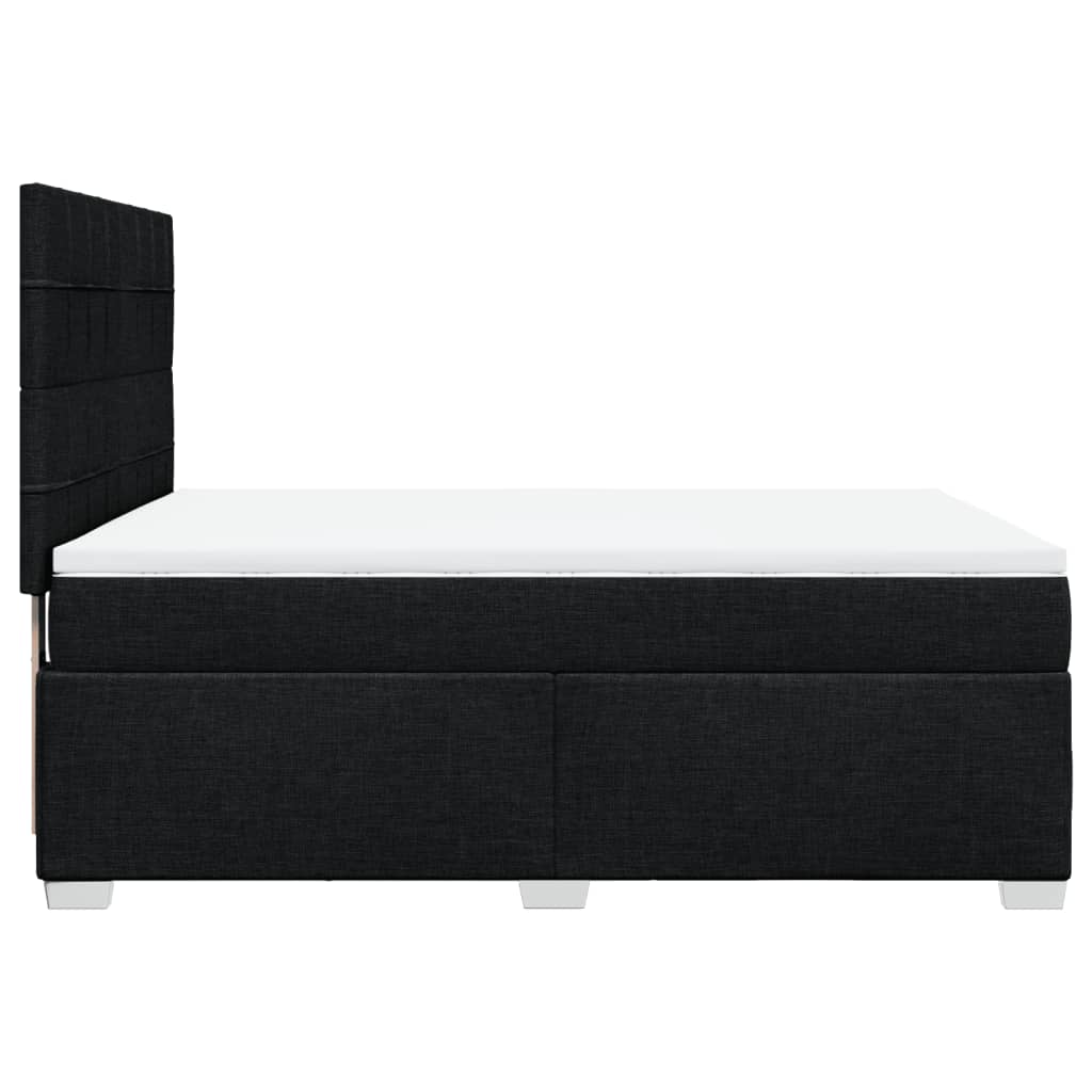 Sommier à lattes de lit avec matelas Noir 140x200 cm Tissu - XIOS