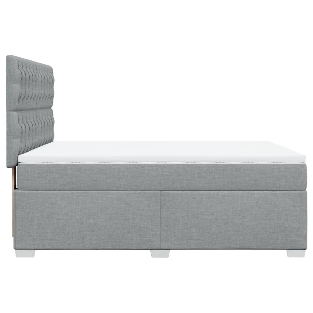 Sommier à lattes de lit avec matelas Gris clair 140x200cm Tissu - XIOS