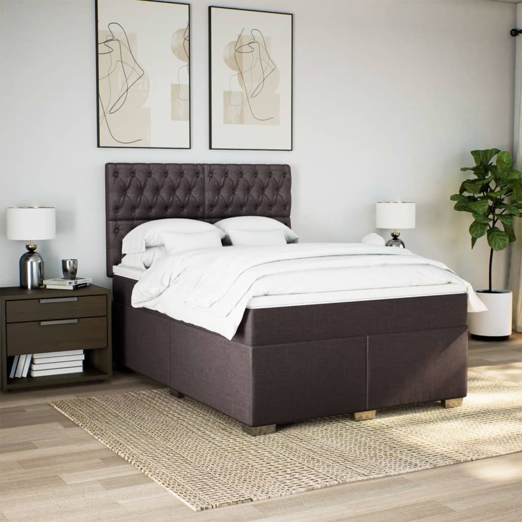 Sommier à lattes de lit avec matelas Marron foncé 140x200 cm - XIOS