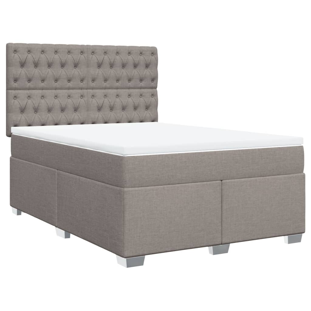 Sommier à lattes de lit avec matelas Taupe 140x200 cm Tissu - XIOS