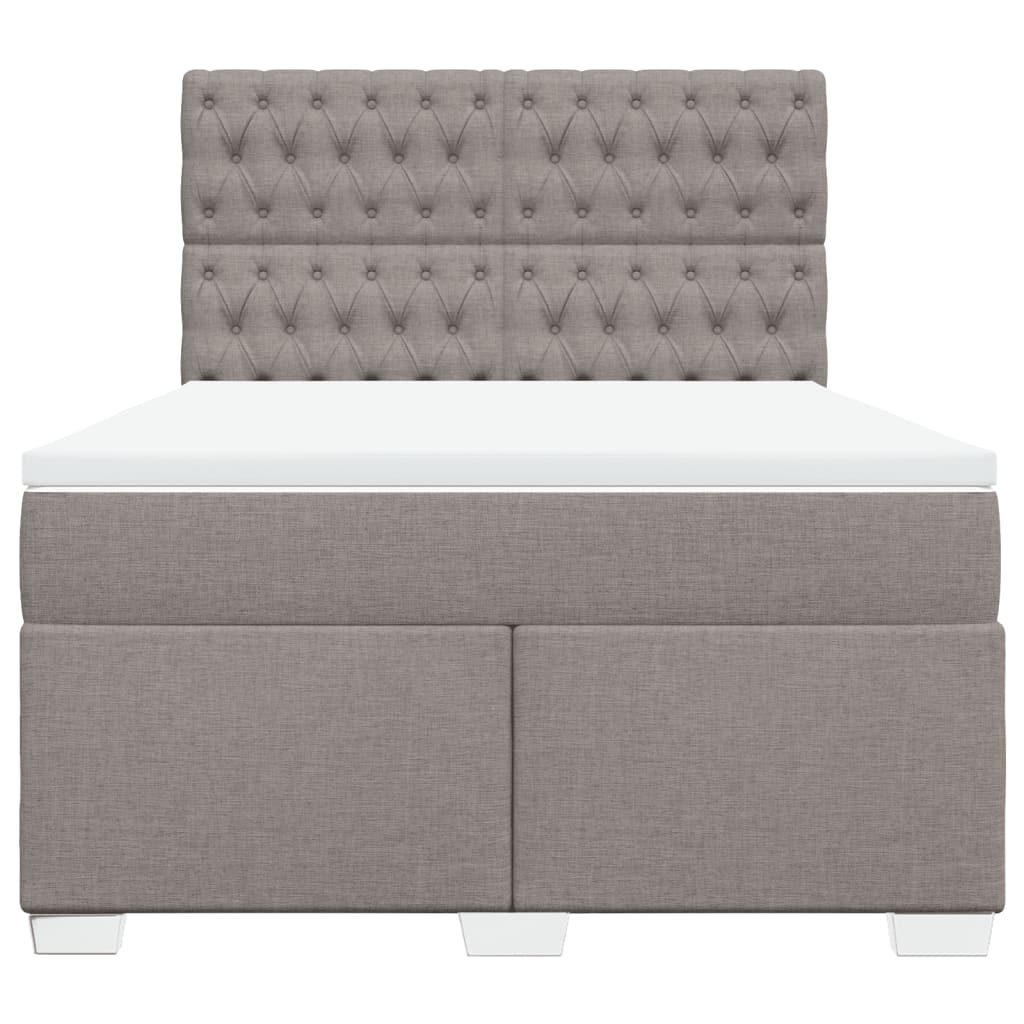 Sommier à lattes de lit avec matelas Taupe 140x200 cm Tissu - XIOS