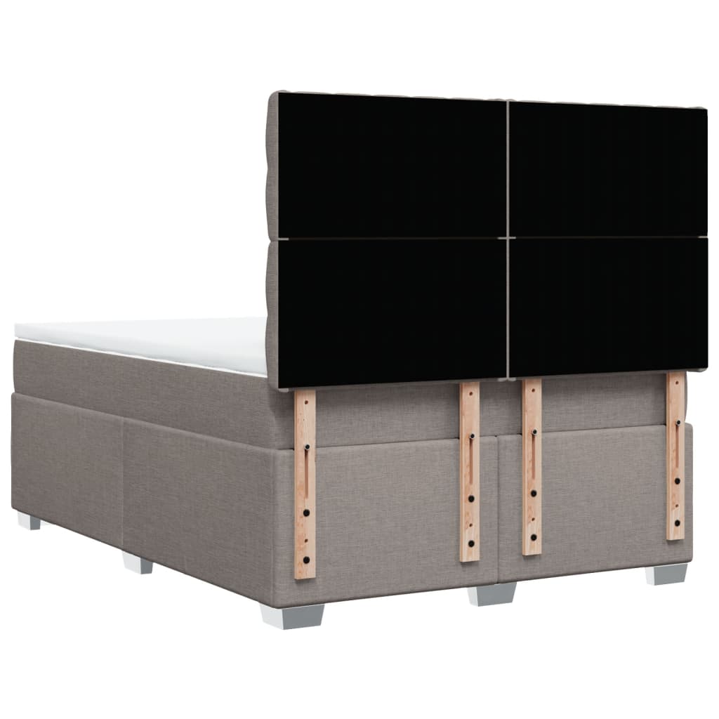 Sommier à lattes de lit avec matelas Taupe 140x200 cm Tissu - XIOS