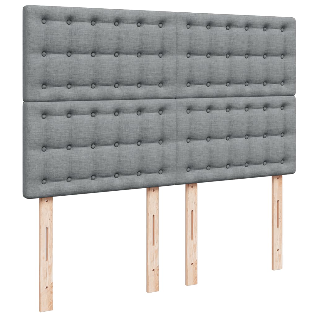 Sommier à lattes de lit avec matelas Gris clair 140x200cm Tissu - XIOS