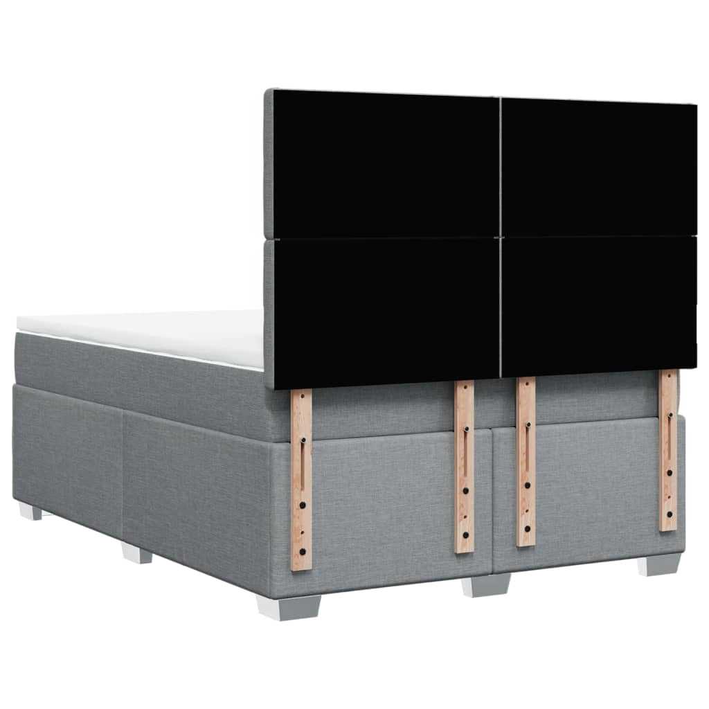 Sommier à lattes de lit avec matelas Gris clair 140x200cm Tissu - XIOS