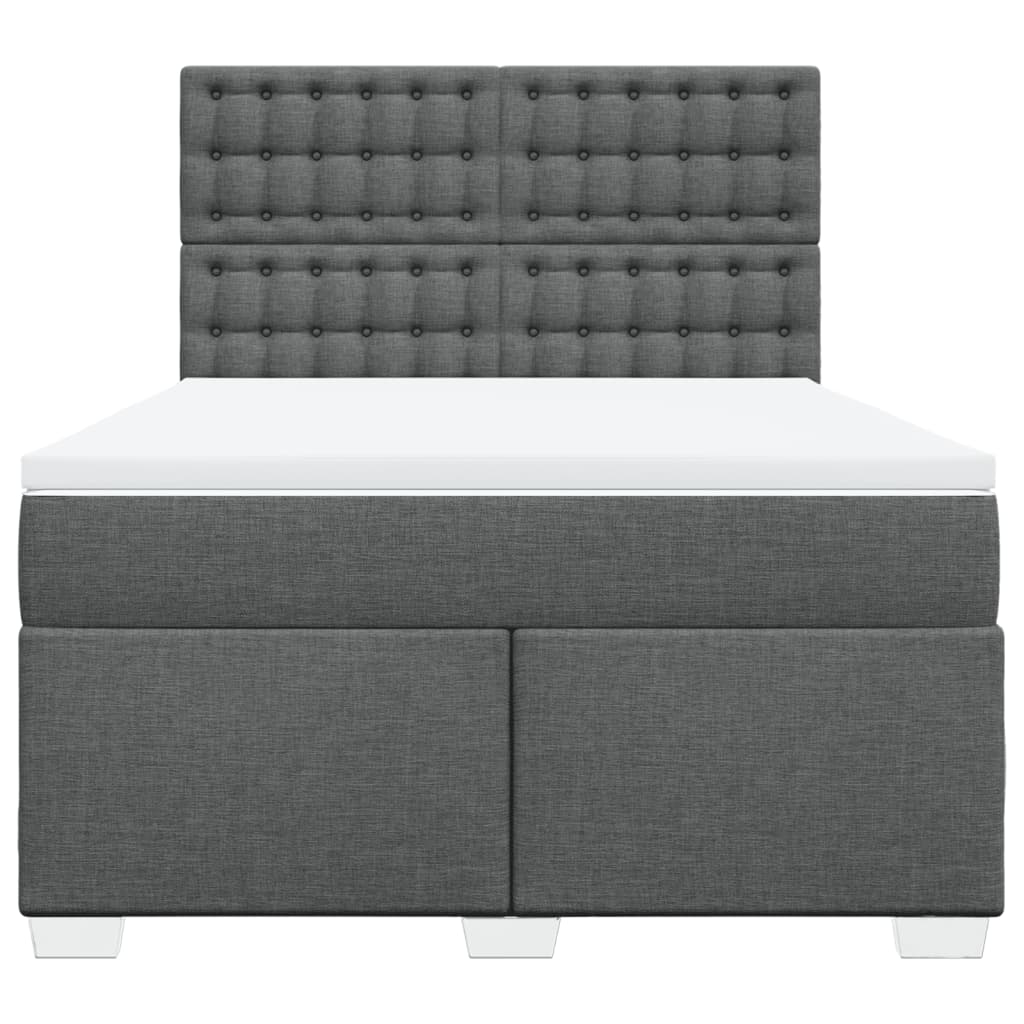 Sommier à lattes de lit avec matelas Gris foncé 140x200cm Tissu - XIOS