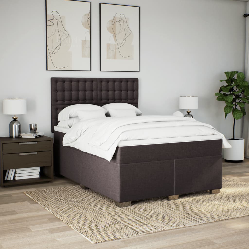 Sommier à lattes de lit avec matelas Marron foncé 140x200 cm - XIOS