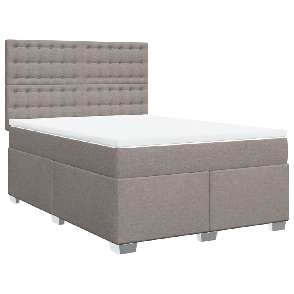 Sommier à lattes de lit avec matelas Taupe 140x200 cm Tissu - XIOS