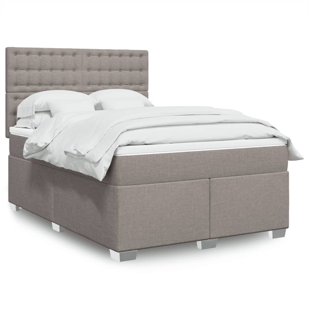 Sommier à lattes de lit avec matelas Taupe 140x200 cm Tissu - XIOS