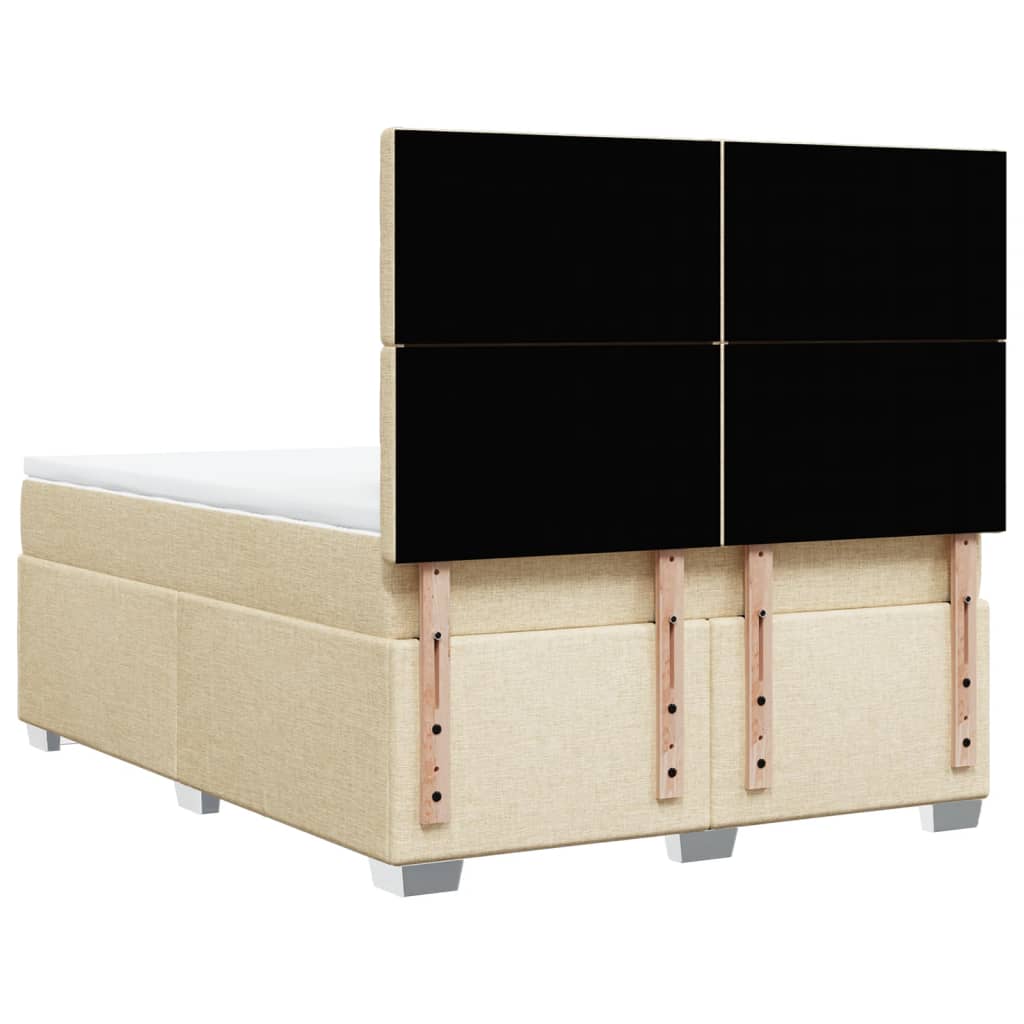 Sommier à lattes de lit avec matelas Crème 140x200 cm Tissu - XIOS