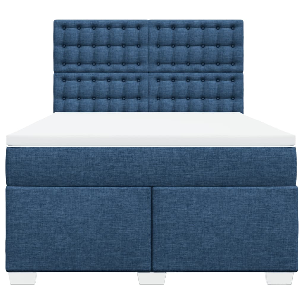 Sommier à lattes de lit avec matelas Bleu 140x200 cm Tissu - XIOS