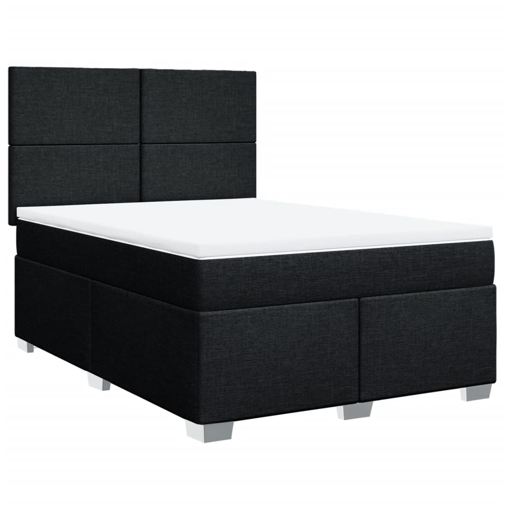 Sommier à lattes de lit avec matelas Noir 160x200 cm Tissu - XIOS