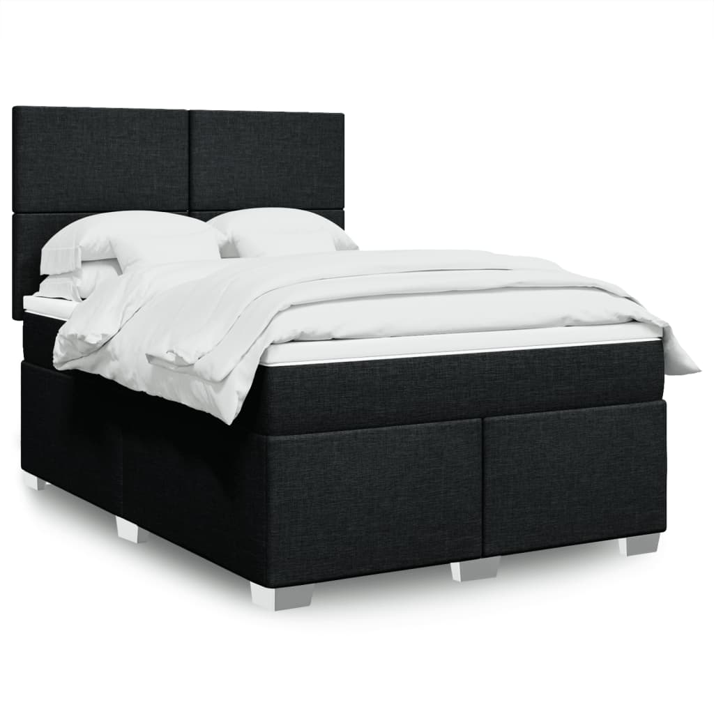 Sommier à lattes de lit avec matelas Noir 160x200 cm Tissu - XIOS