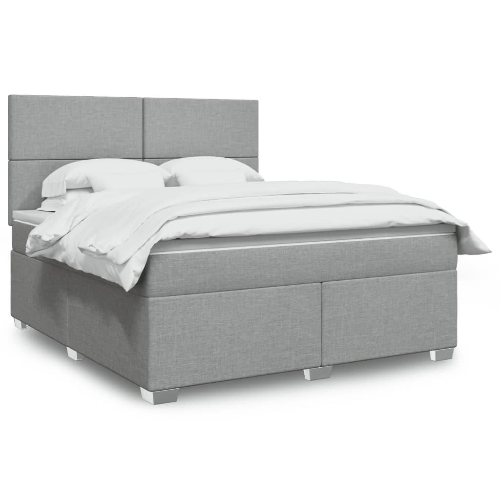 Sommier à lattes de lit avec matelas Gris clair 180x200cm Tissu - XIOS
