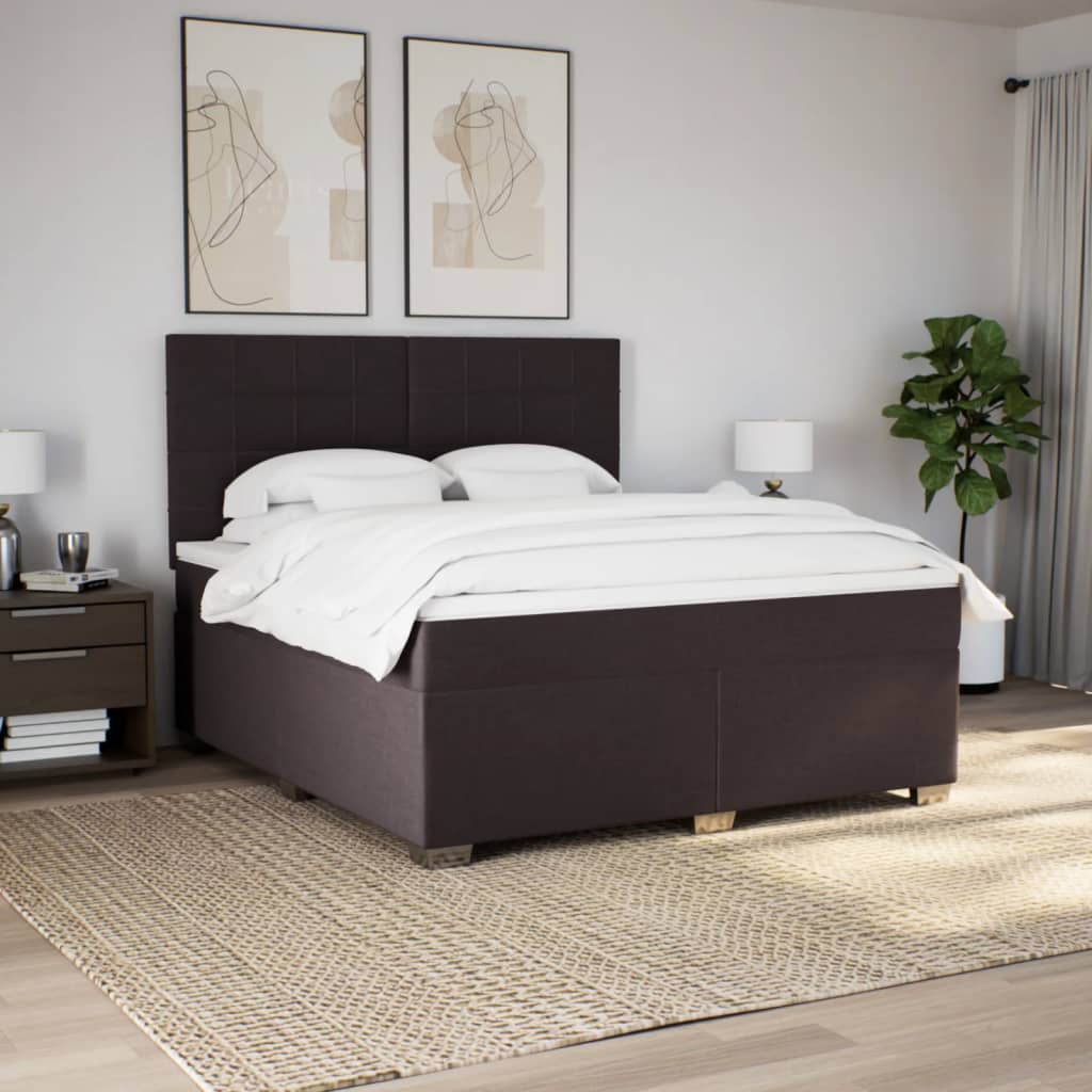 Sommier à lattes de lit avec matelas Marron foncé 180x200 cm Lits & cadres de lit vidaXL