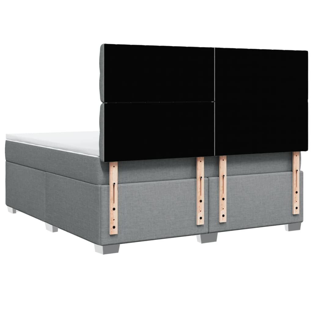 Sommier à lattes de lit avec matelas Gris clair 180x200cm Tissu - XIOS