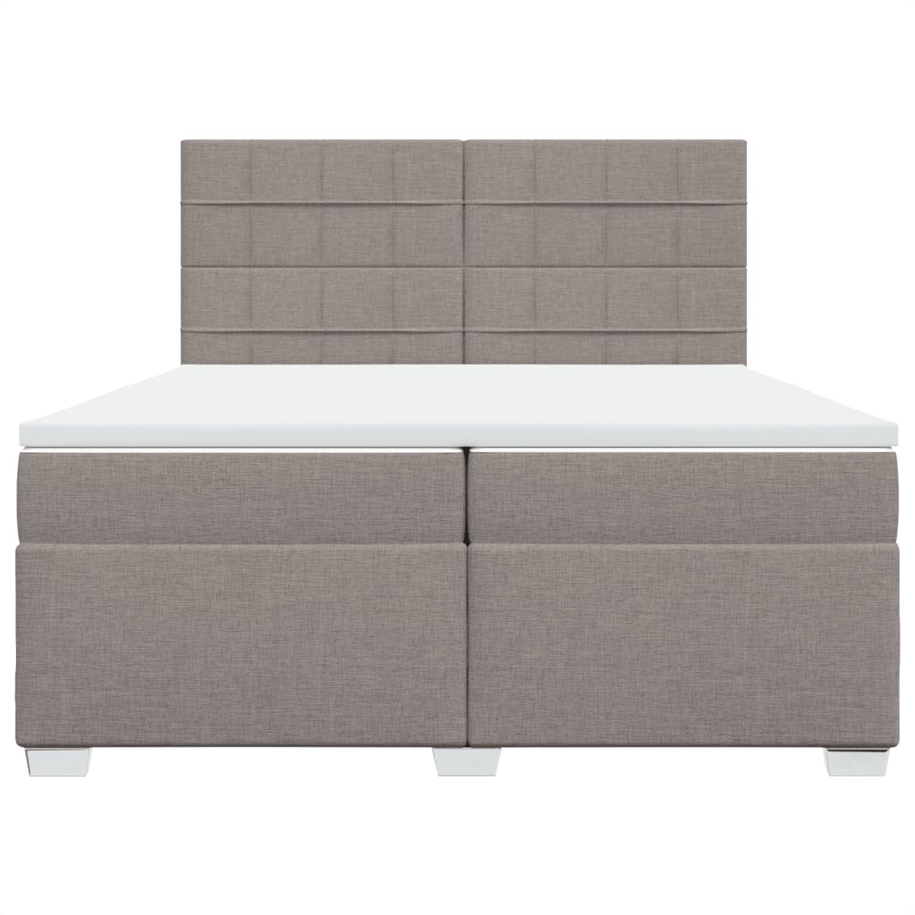 Sommier à lattes de lit avec matelas Taupe 200x200 cm Tissu - XIOS