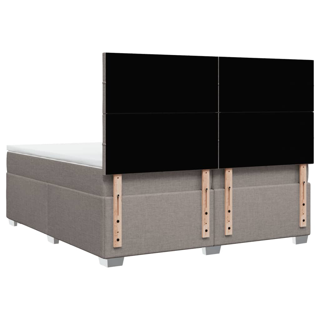 Sommier à lattes de lit avec matelas Taupe 200x200 cm Tissu - XIOS